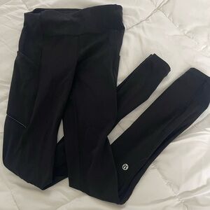 lululemon athletica Black speed up leggings (mid-rise)
